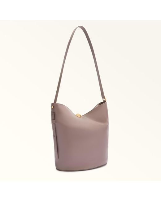 Sfera Soft Borsa A Secchiello Mauve Pelle Di Vitello Verona Donna di Furla in Brown
