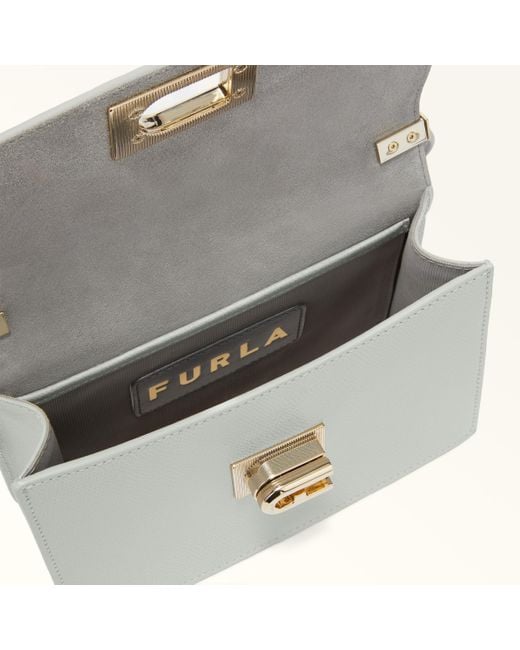 Furla White 1927 Crossbody Mini Color Cristallo D Textured Leather