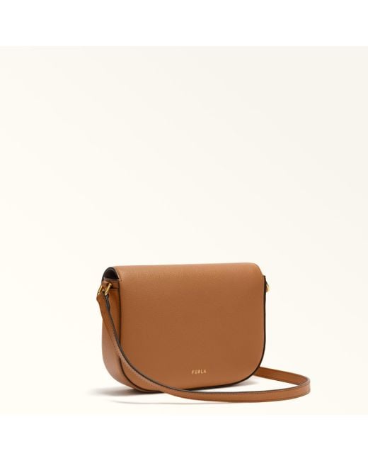Furla Brown Moonlight Crossbody Brandy Night Calf Leather