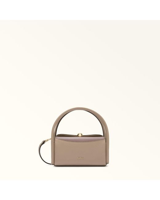 Furla Brown Nicole Ebb Stucco Night Calf Leather + Sidney Calf Leather