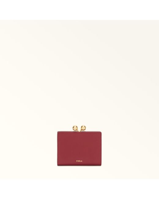 Dots Porta Monete S Ciliegia D Pelle Di Vitello Sidney Donna di Furla in Red