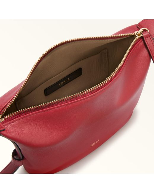 Furla Red Nuvola Mini Bag Lacca Claris Lux Calf Leather