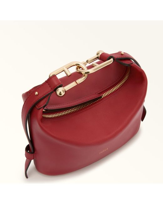 Furla Red Nuvola Mini Bag Lacca Claris Lux Calf Leather
