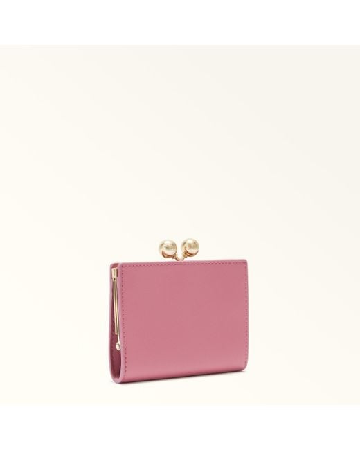 Furla Pink Dots Coin Case S Blush Sidney Calf Leather