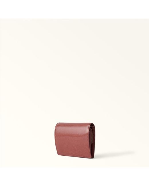 Furla Camelia Compact Wallet Marsala Varnished Ares Textured Leather