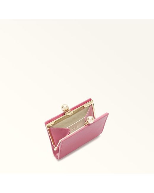 Furla Pink Dots Coin Case S Blush Sidney Calf Leather