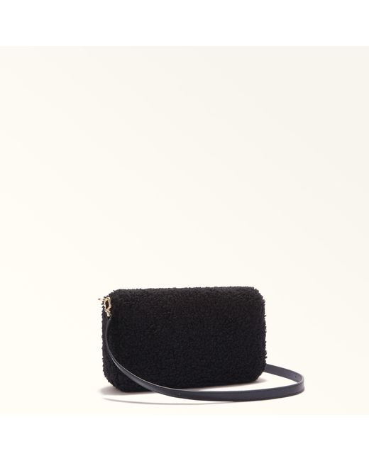 Furla Black Iride Crossbody Nero Teddy Smooth Fabric