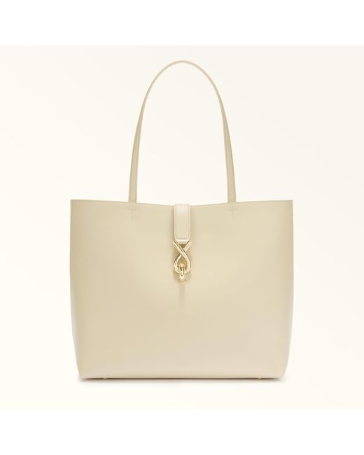 Furla Natural Mianova Tote Avena Ferrara Calf Leather