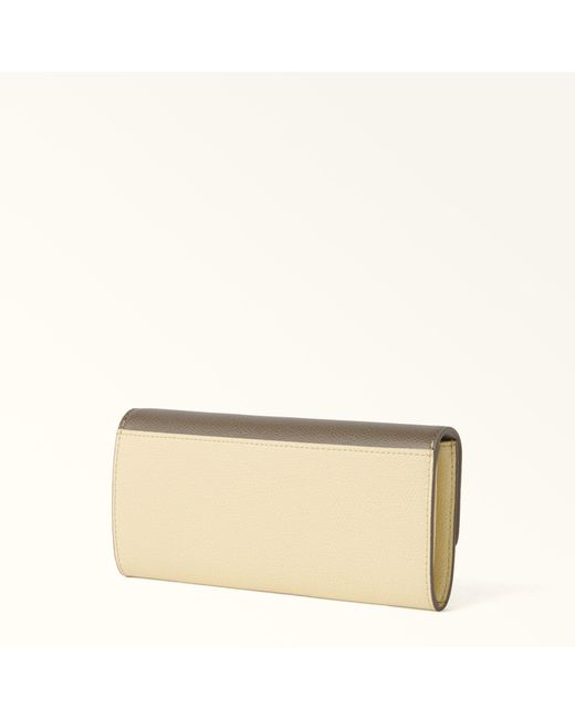 Furla Gray Iride Continental Wallet Muddy Textured Leather