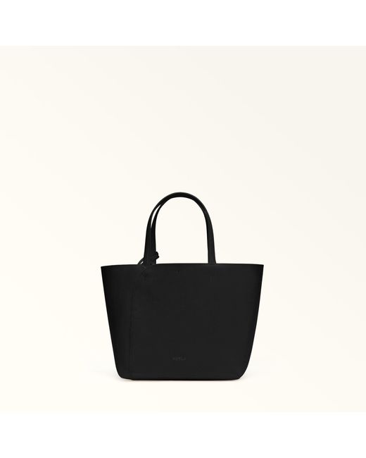 Furla Black Miadiva Tote Nero Sidney Calf Leather
