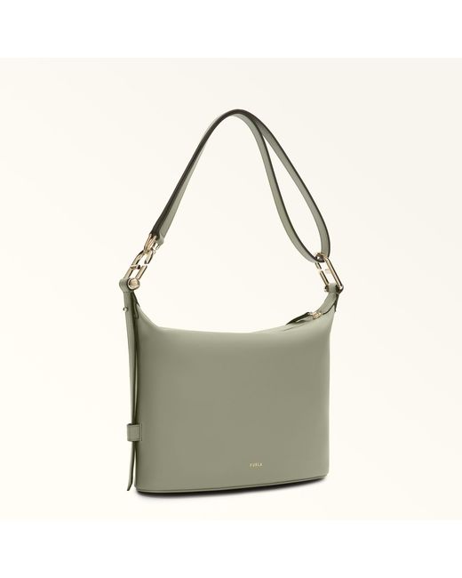Furla Gray Nuvola Shoulder Bag Agave B Claris Lux Calf Leather