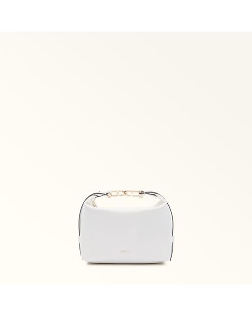 Furla White Tonie Mini Bag Talco H Ares Soft Textured Leather