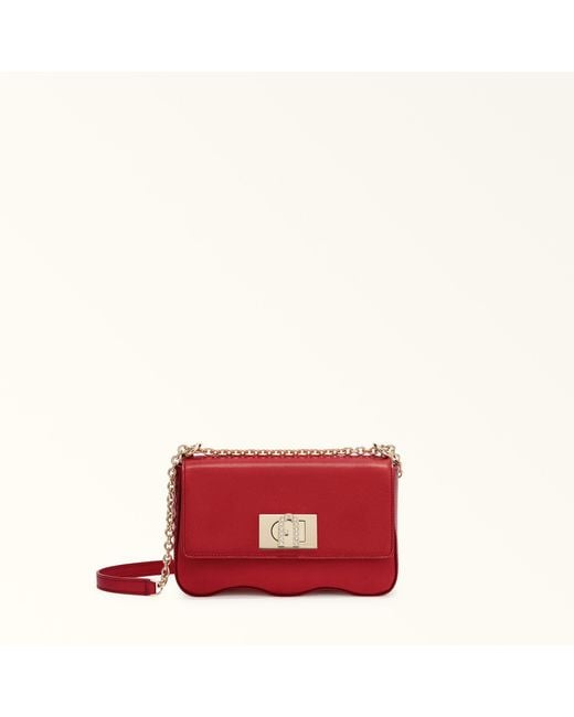 Furla Red 1927 Crossbody Rosso Veneziano Metal Claris Calf Leather
