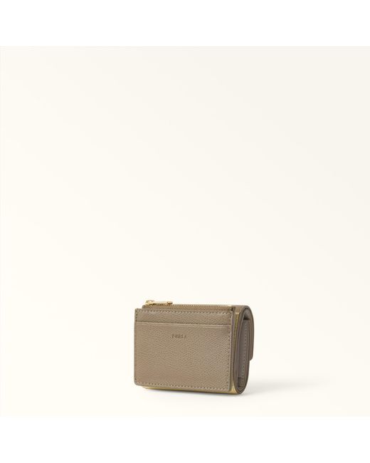 Furla Natural Iride Compact Wallet Muddy Textured Leather