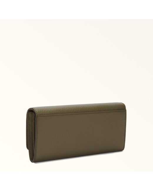 Furla Green Camelia Klassisches Portemonnaie Sage Genarbtes Kalbsleder Damen