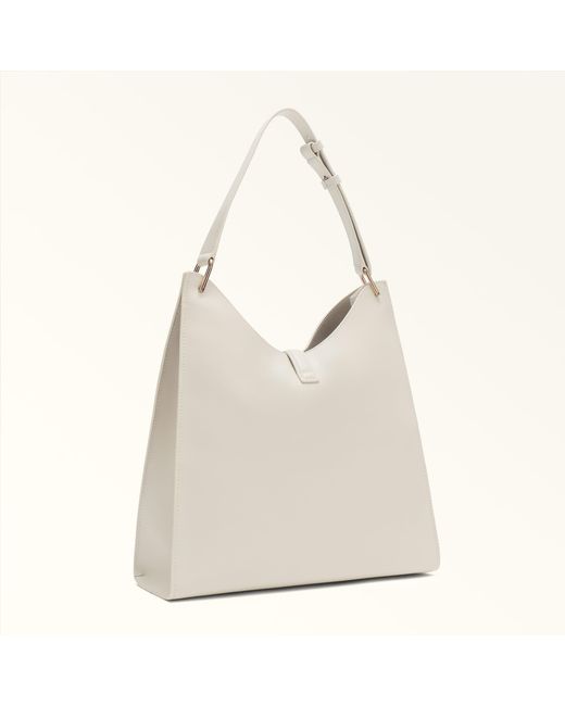 Furla White Mianova Shoulder Bag Perla E Ferrara Calf Leather