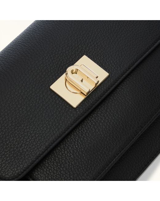 Furla Black Ella Top Handle Nero Grained Calf Leather