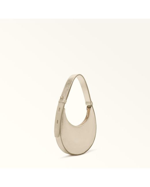 Furla Natural Delizia Mini Bag Vaniglia Piuma Metal Calf Leather
