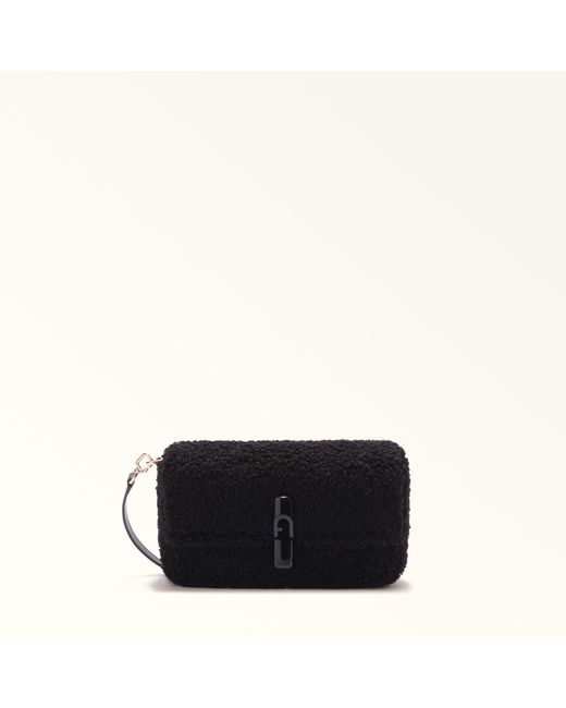 Furla Black Iride Crossbody Nero Teddy Smooth Fabric
