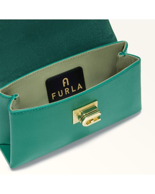 Furla Green 1927 Mini Bag Jade Textured Leather