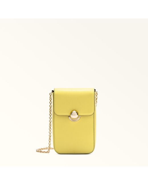 Furla Yellow Sfera Vertical Crossbody M Sidney Calf Leather