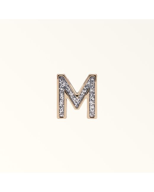 Furla White And I Charm Metal + Glitter Enamel