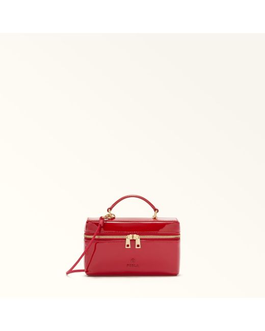 Camelia Mini Sac Rosso Cuir Verni Femme Furla en coloris Red