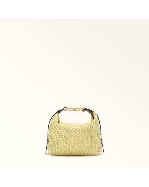 Furla Metallic Tonie Shoulder Bag Toni Freesia Tuscany Woven