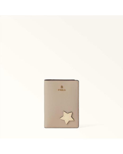 Furla Natural Camelia Passport Holder S Toni Butter Sidney Calf Leather + Patch Star