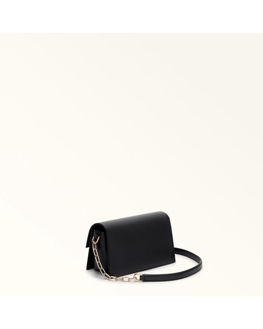Furla Black Eclisse Crossbody Mini Nero Sidney Calf Leather