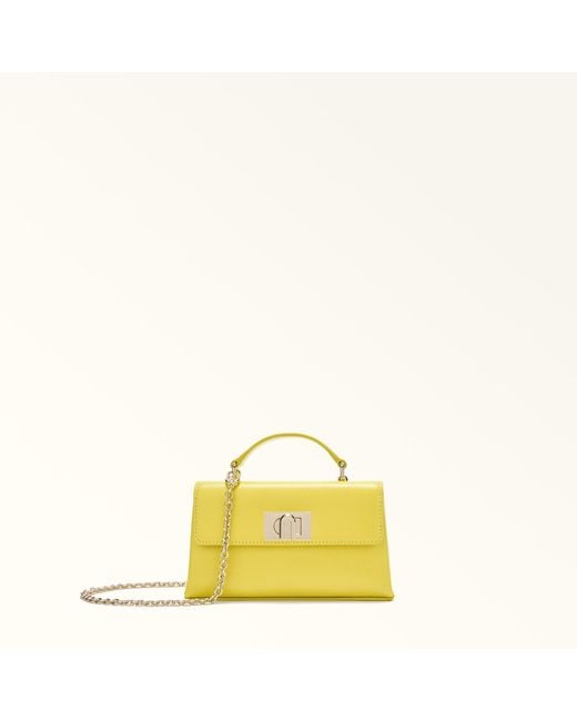 Furla Yellow 1927 Mini Bag Textured Leather
