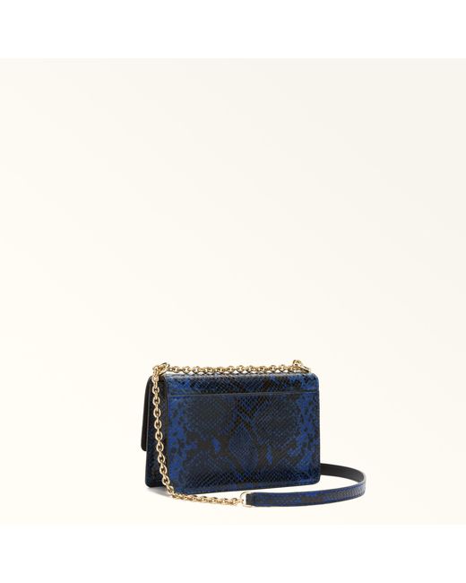Furla Blue 1927 Crossbody Mini Toni Capra Leather With Print Aspide Lux