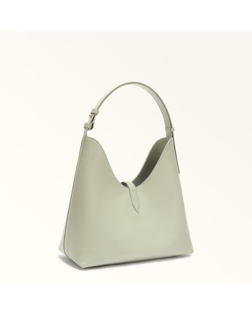 Furla Natural Goccia Shoulder Bag Light Salvia Sidney Calf Leather