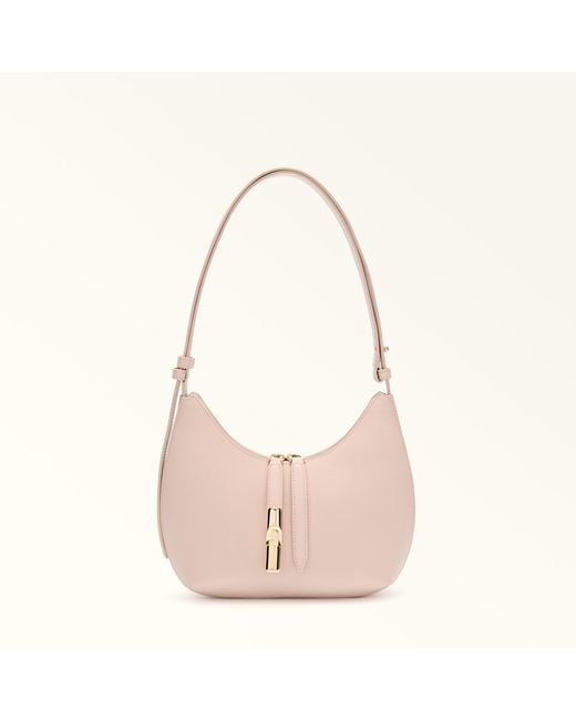 Furla Pink Goccia Shoulder Bag Dusty Night Calf Leather + Sidney Calf Leather