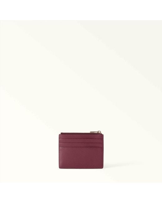 Furla Camelia Card Case Apple Textured Leather