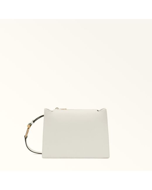 Nuvola Borsa A Tracolla Panna Pelle Di Vitello Granata Donna di Furla in White