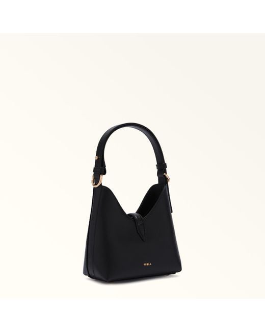 Furla Black Iride Mini Bag Nero Textured Leather