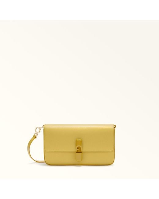 Iride Borsa A Tracolla Honey Pelle Stampata Donna di Furla in Yellow
