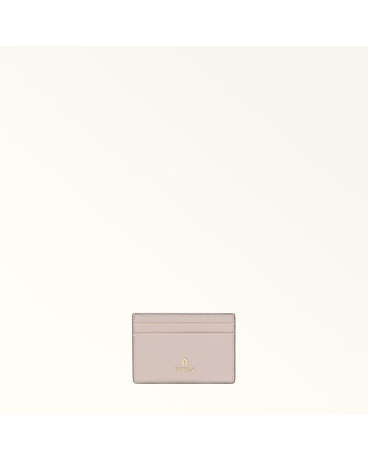 Furla Natural Camelia Card Case Corolla Textured Leather