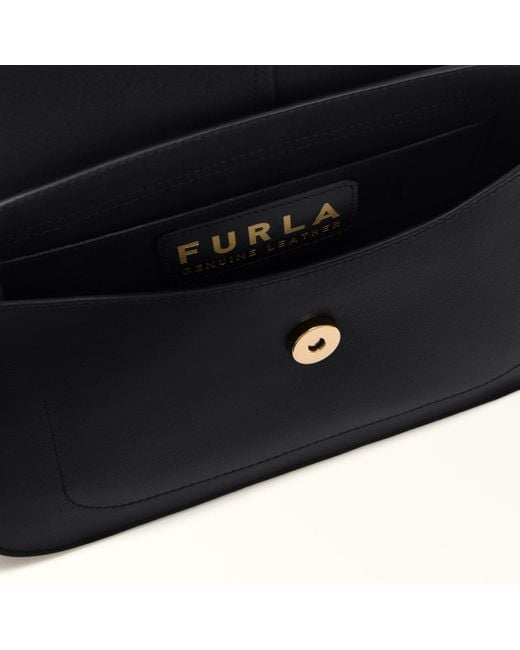 Furla Black Flow Top Handle Nero Claris Lux Calf Leather