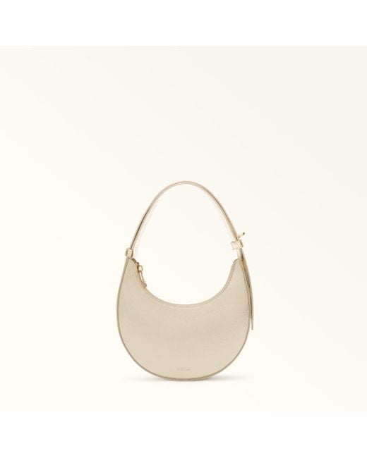 Furla Natural Delizia Mini Bag Vaniglia Piuma Metal Calf Leather