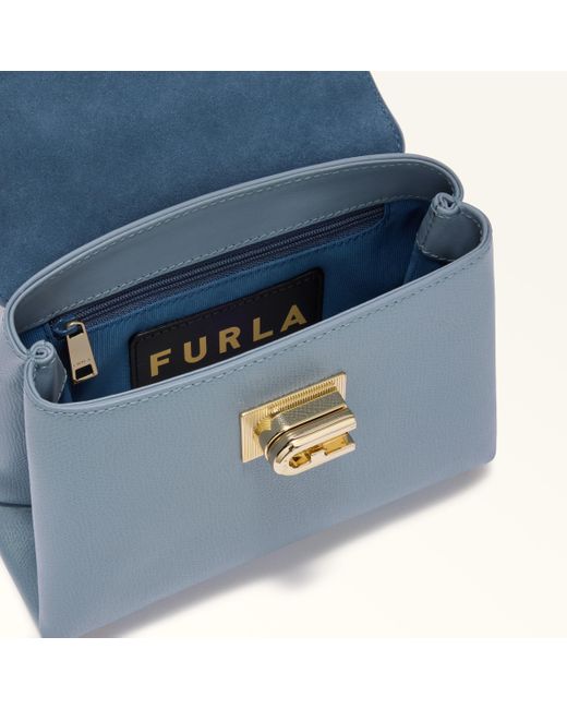 Furla Blue 1927 Top Handle Mini Celestial Textured Leather