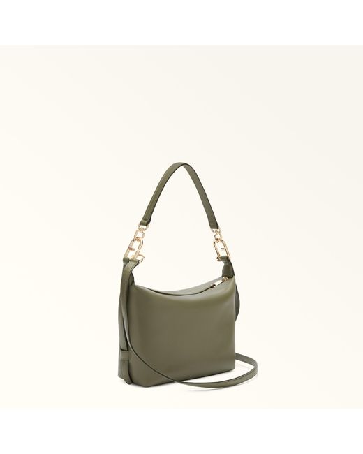 Furla Green Tonie Shoulder Bag Avocado Ares Soft Textured Leather