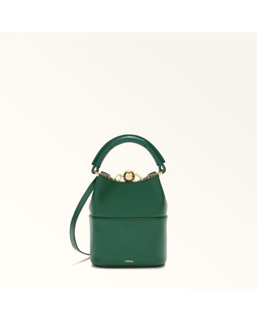 Furla Green Sfera Mini Bag Botanical Napoli Double Calf Leather