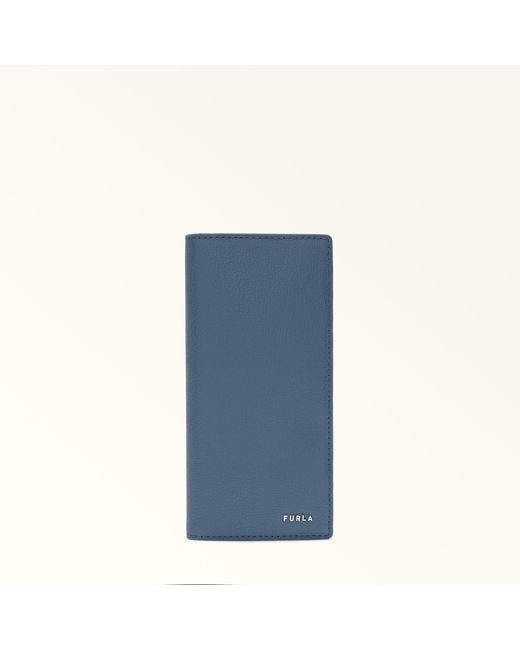 Furla Blue Project Continental Wallet Grigio Blu Milos Textured Calf Leather for men