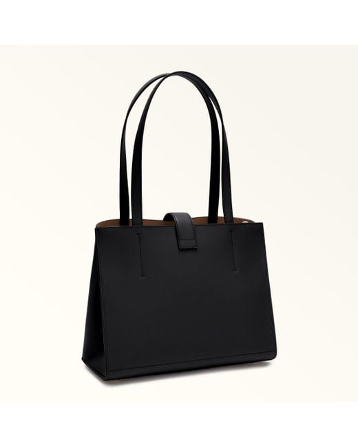 Furla Miasofia Tote Nero Sidney Calf Leather in Black | Lyst