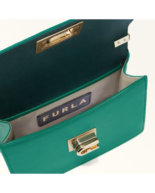 Furla Green 1927 Crossbody Mini Jade Textured Leather