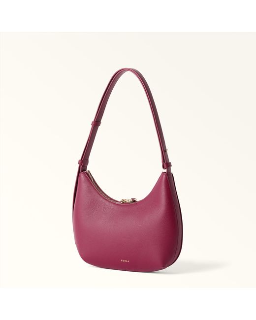 Furla Purple Goccia Shoulder Bag Rododendro Night Calf Leather + Sidney Calf Leather