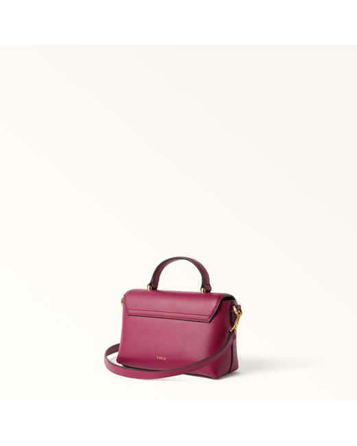 Furla Purple Moonlight Top Handle Rododendro Night Calf Leather