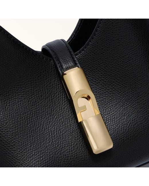 Furla Black Iride Mini Bag Nero Textured Leather
